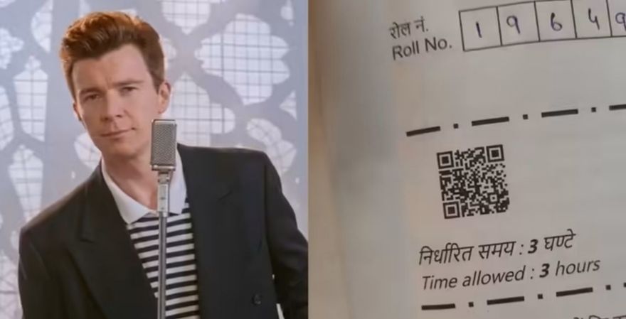 CBSE Class 12 Maths Paper QR Code स्कैन करने पर Rick Astley song खुलने से सोशल मीडिया पर चर्चा