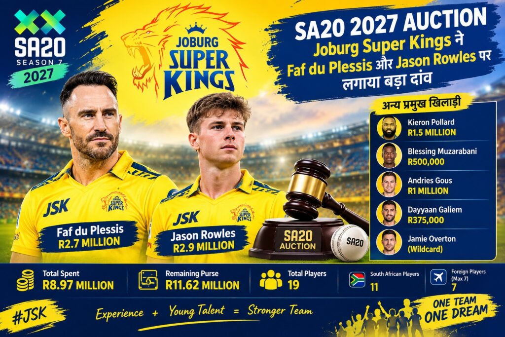 SA20 2027 Joburg Super Kings Auction Poster