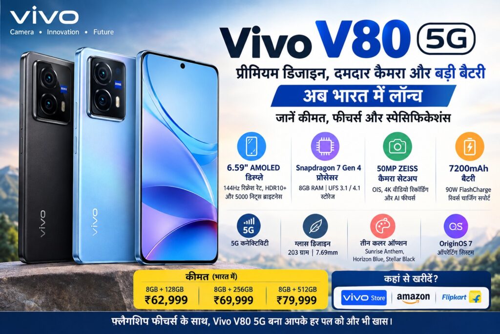 Vivo V80 5G Launch Infographic